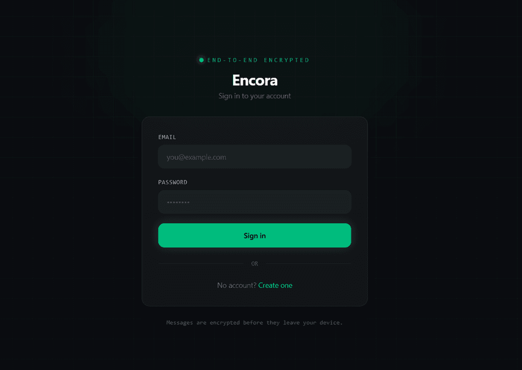 Encora End-to-End Encrypted Chat